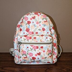 Disney Cream Floral Backpack with Watercolor Accents